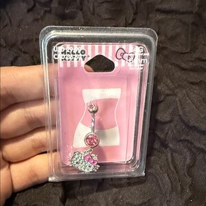 Hello Kitty 14G Belly Button Ring – Stainless Steel Navel Piercing
